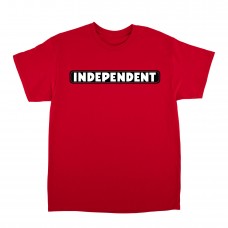 Independent Bar Logo SS Heavyweight T-Shirt Red Med Mens 