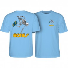 Bones Sk8board Skel Baby Blue Med Tshirt