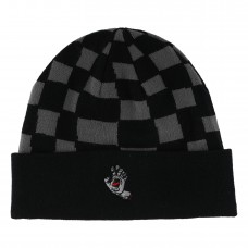 Santa Cruz Screaming Hand Beanie Long Shoreman Hat Black Checker