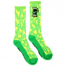 Santa Cruz Allover Screaming Slime Strip Crew Socks 9-11 Santa Cruz Allover Screaming Slime Strip Crew Socks 9-11